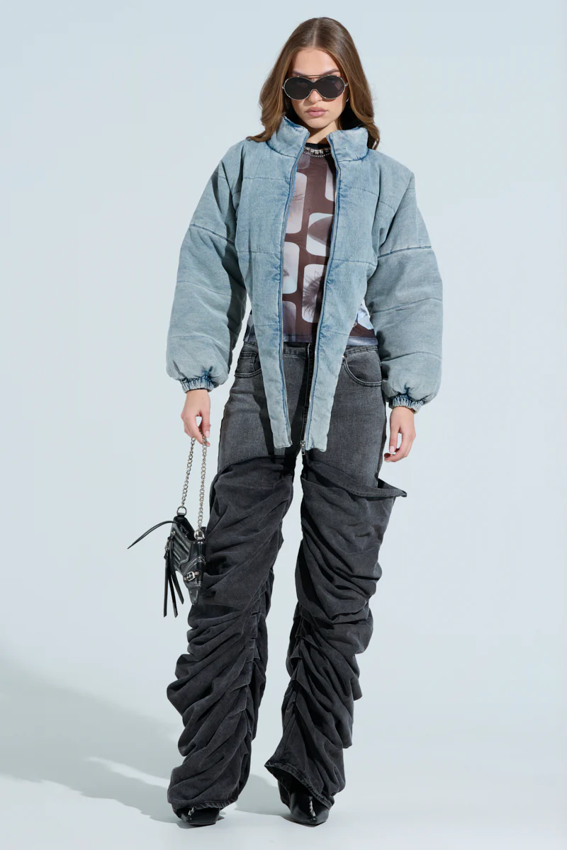 CHARLI CROPPED DENIM PUFFER - Image 8
