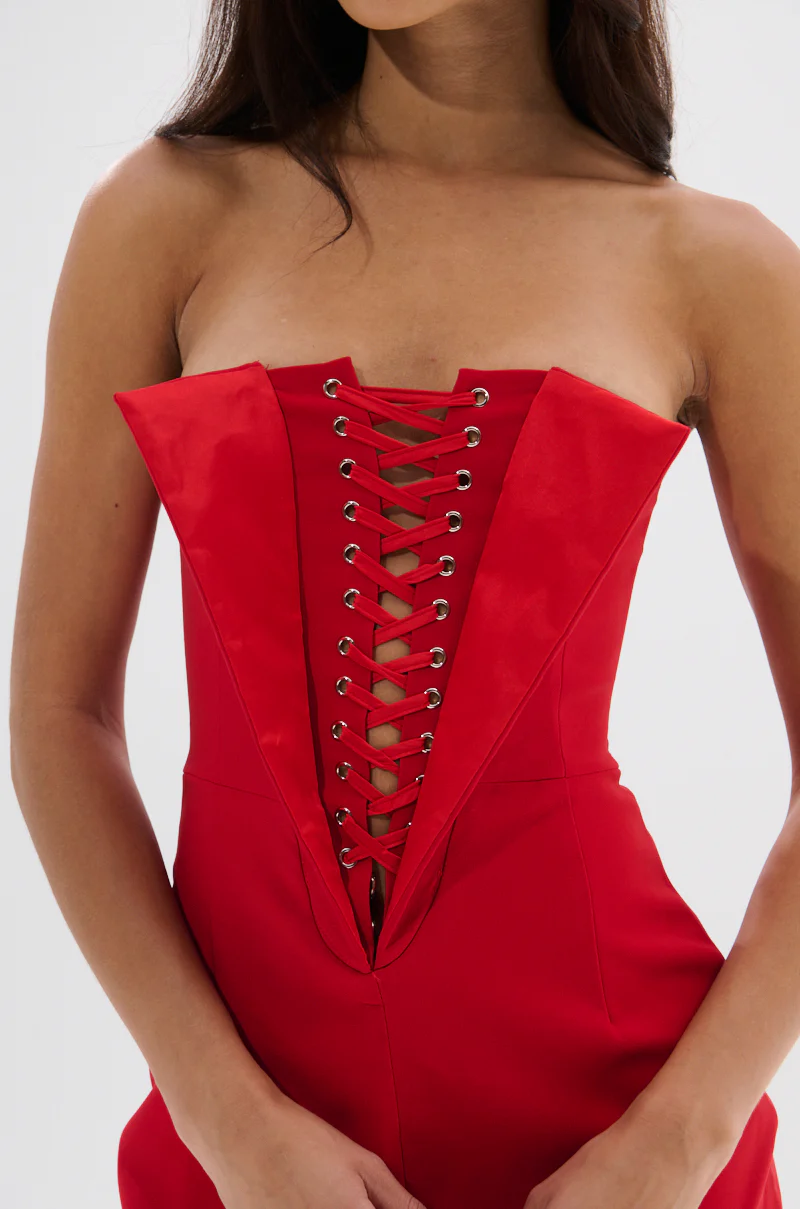 CHAUNTELLE LACE UP MINI DRESS - Image 7