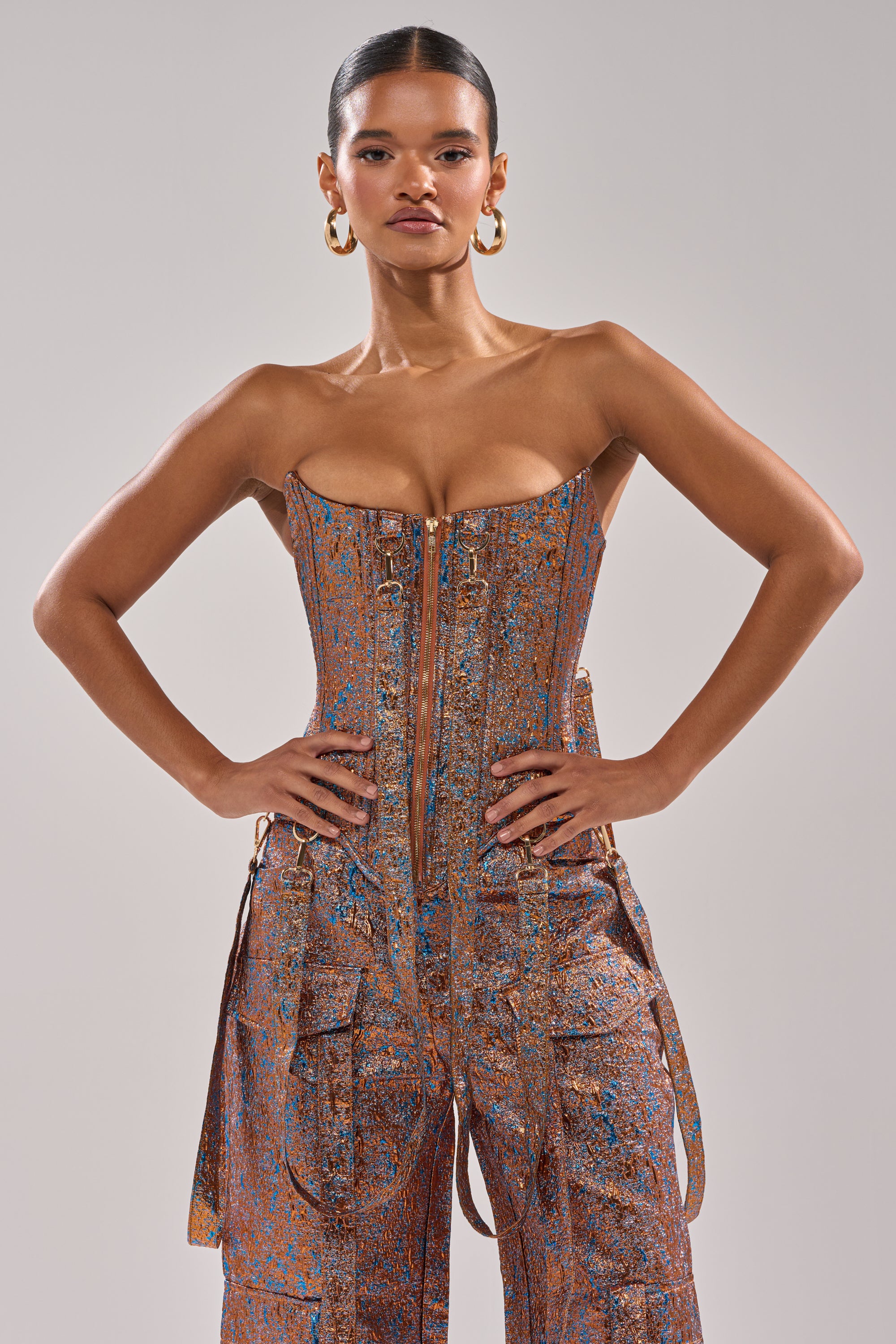 CHECK IT OUT BROCADE BRONZE CORSET - Image 4