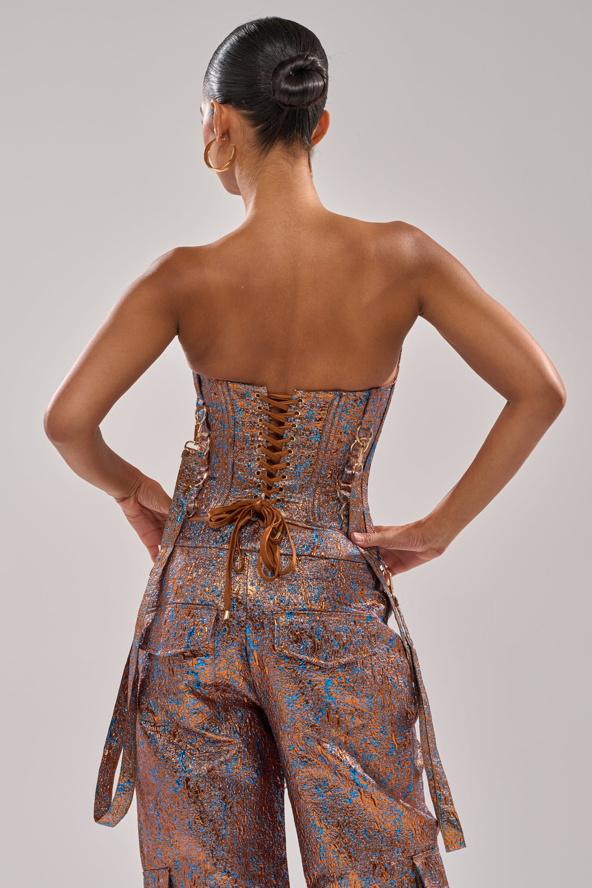 CHECK IT OUT BROCADE BRONZE CORSET - Image 9