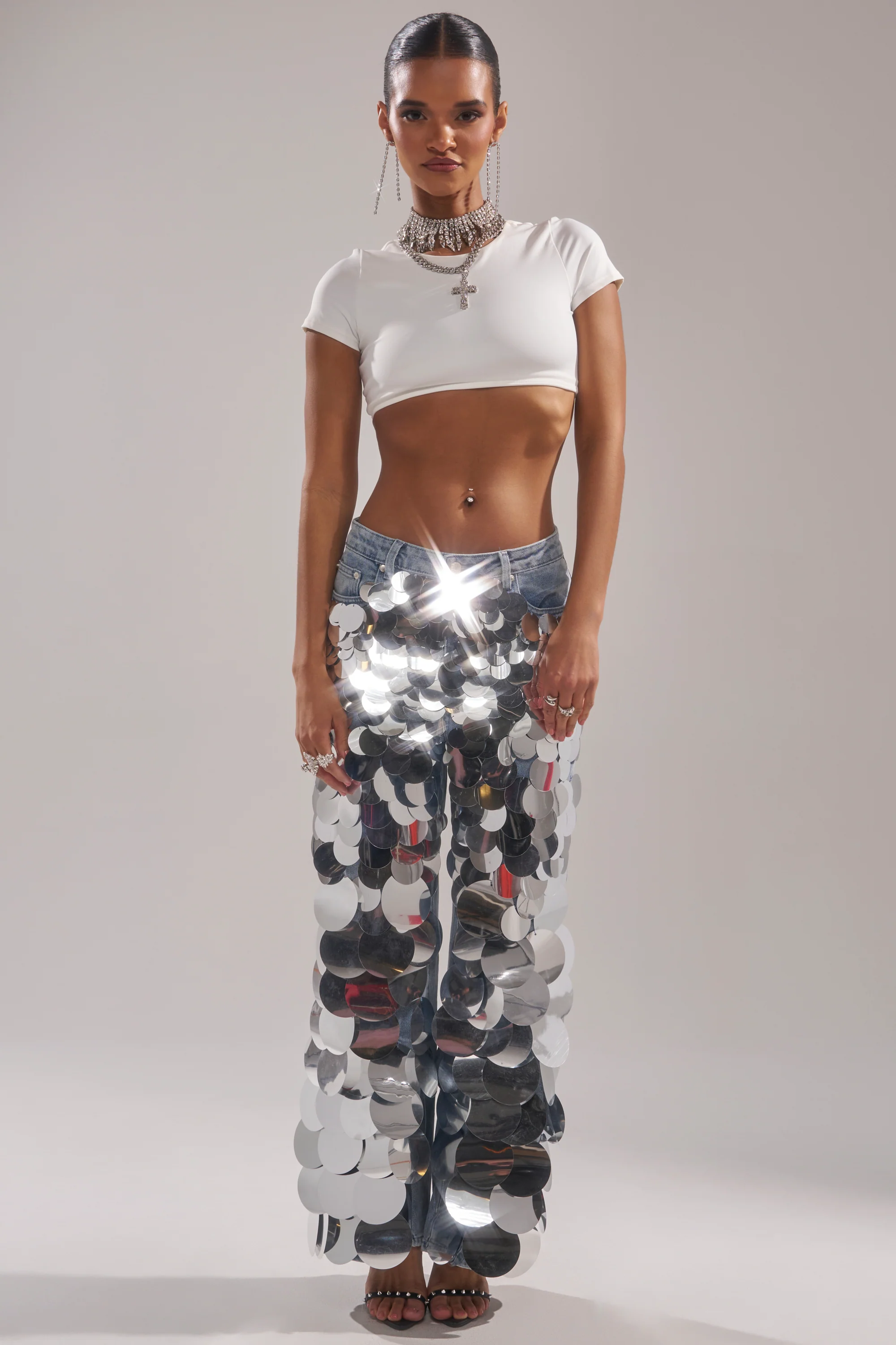 CHECK IT OUT SEQUIN DENIM PANT - Image 6