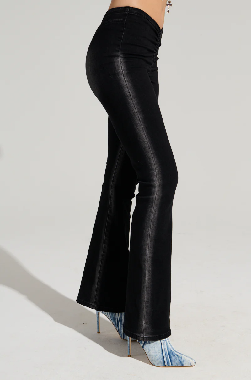 CINCHED UP DENIM PANT IN BLACK - Image 4