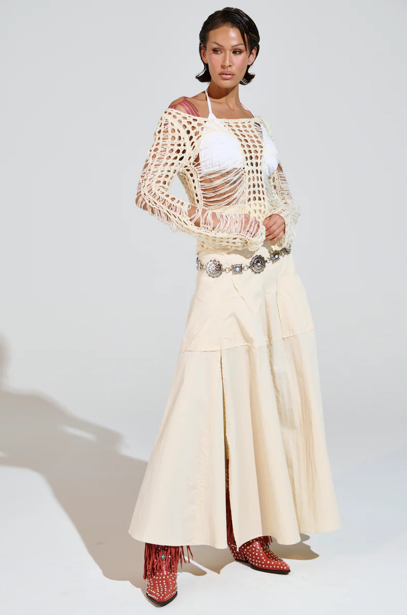 CLAIRE EXPOSED SEAMS MIDI SKIRT - Image 8