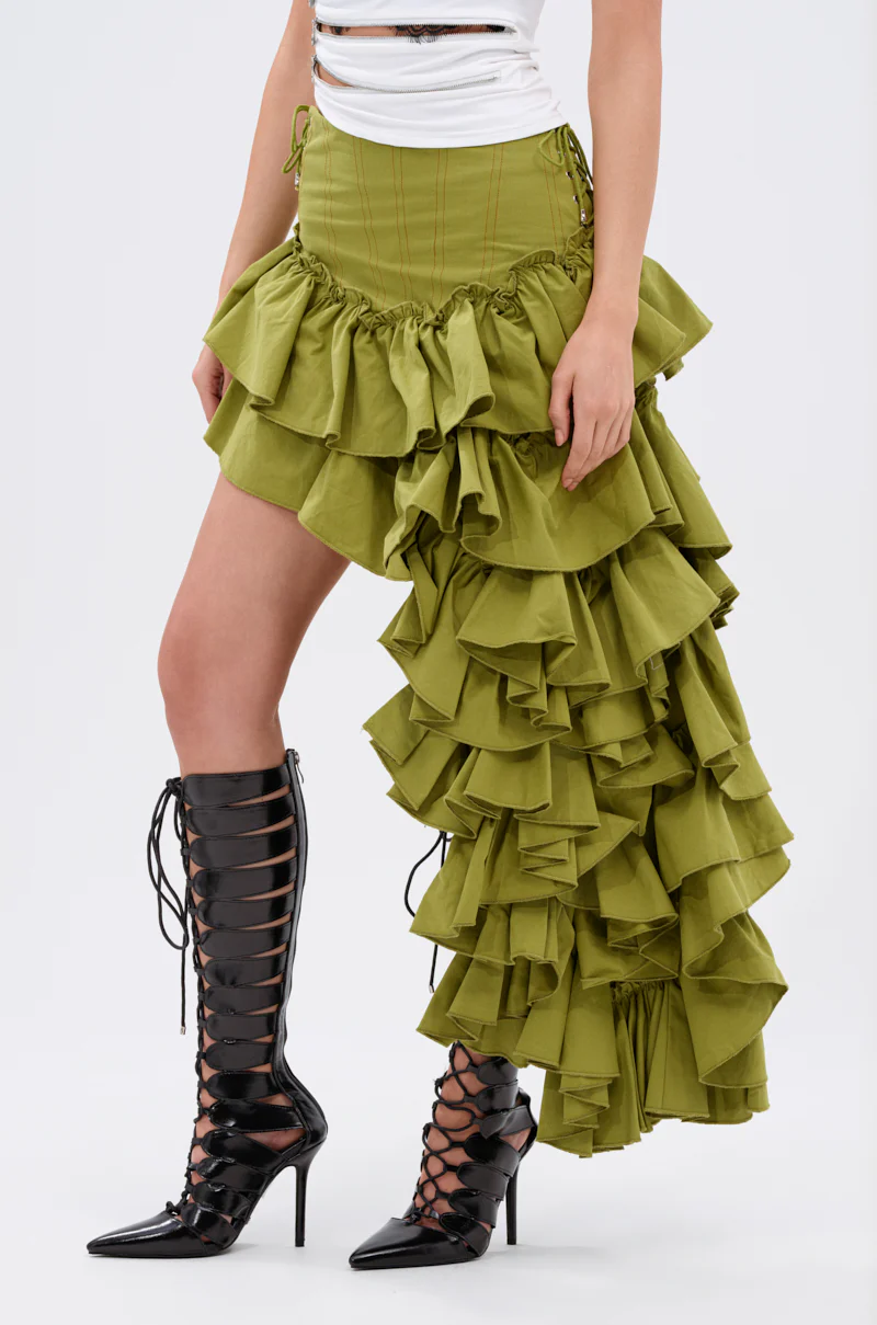 CLAIRE HIGH LOW RUFFLE SKIRT - Image 2