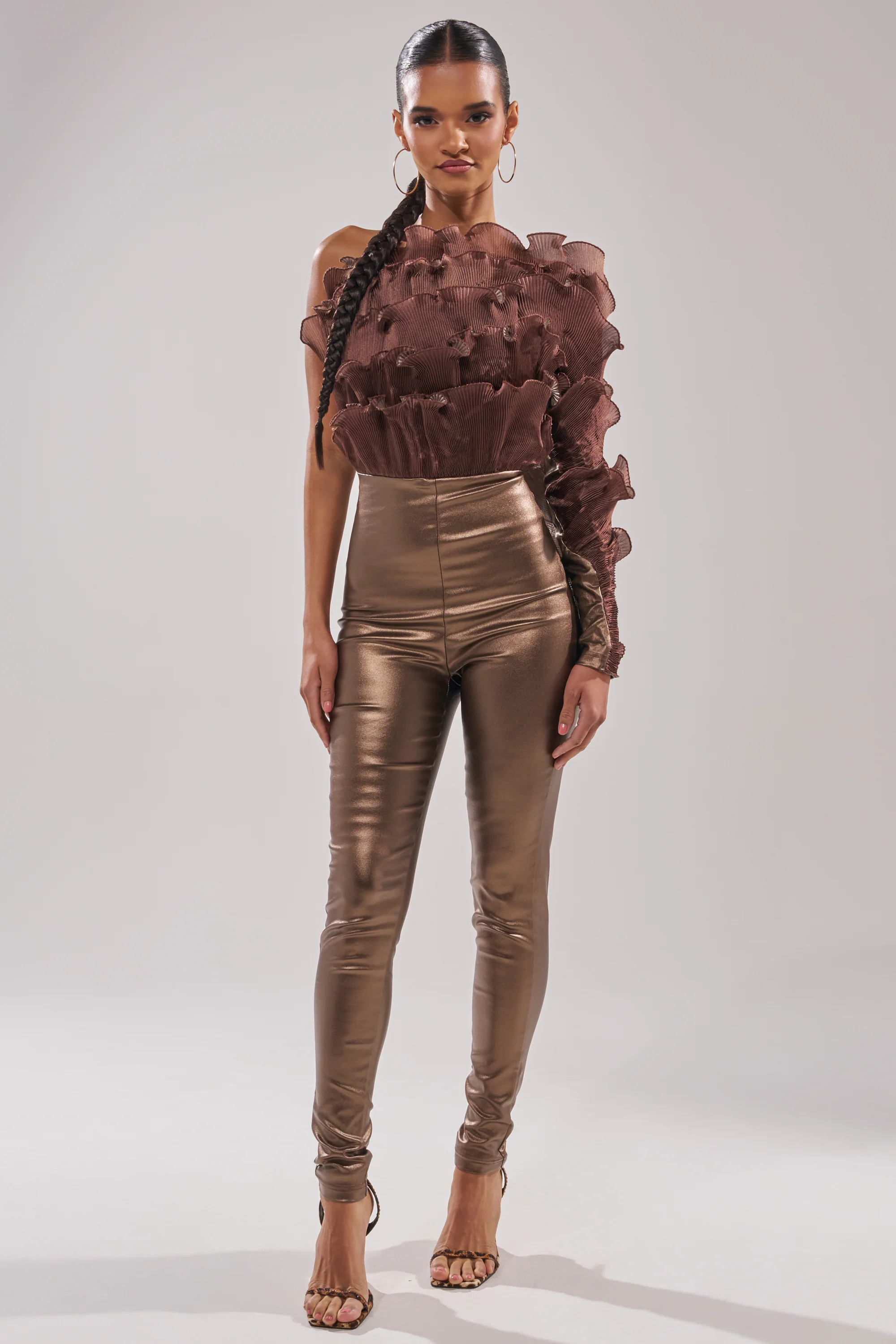 COCOA BUTTER ONE SLEEVE JUMPSUIT