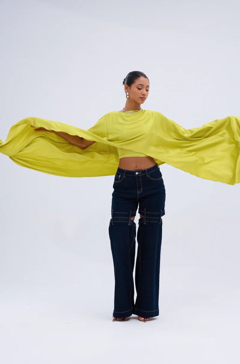 COCKTAIL HOUR BLOUSE IN CHARTREUSE - Image 2