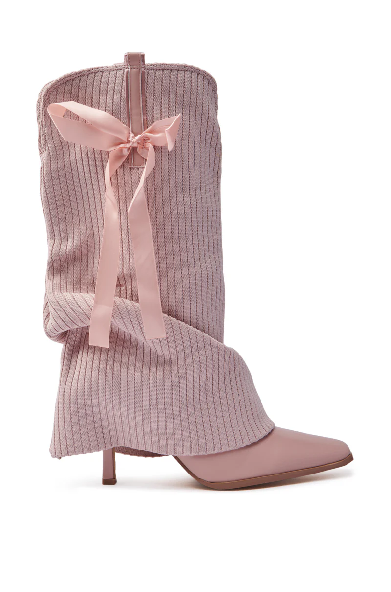 CODEWORDS PINK BOW STILETTO FOLD OVER BOOT - Image 3