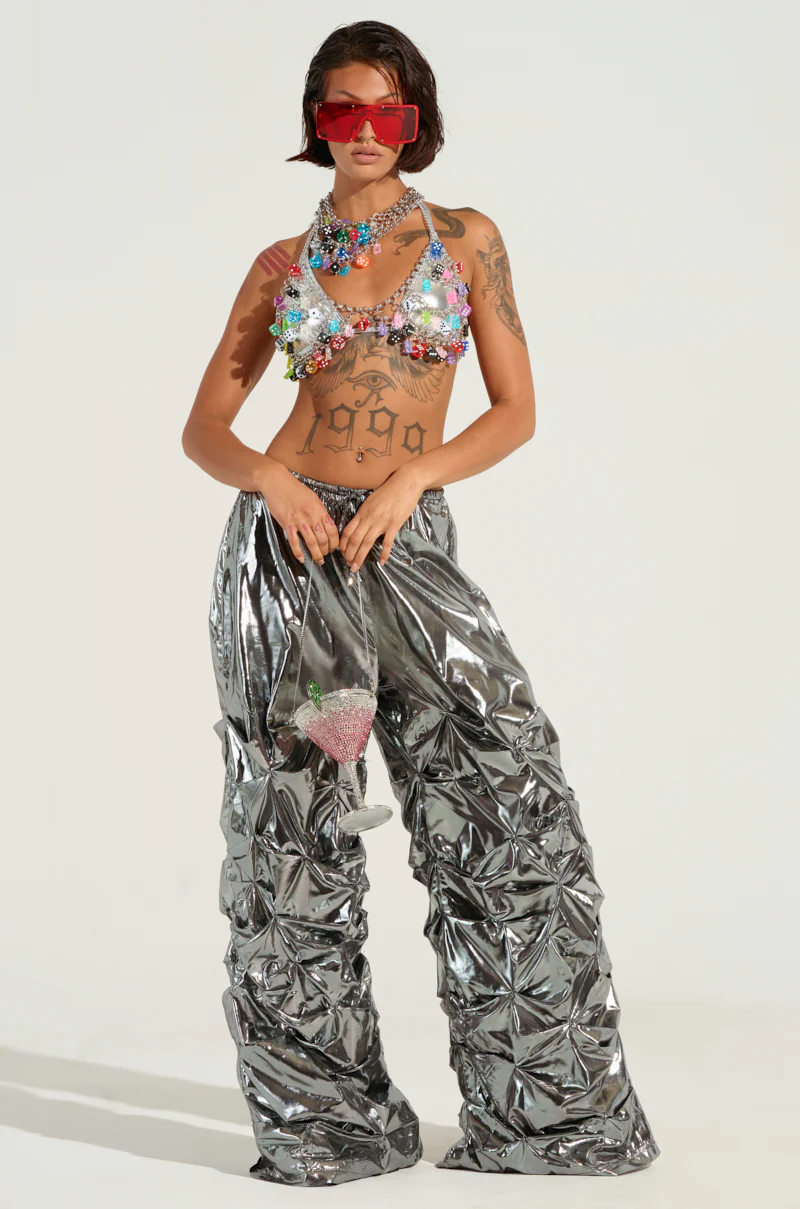 COINCIDENTAL LOVE OVERSIZED METALLIC RUCHED PANT - Image 6