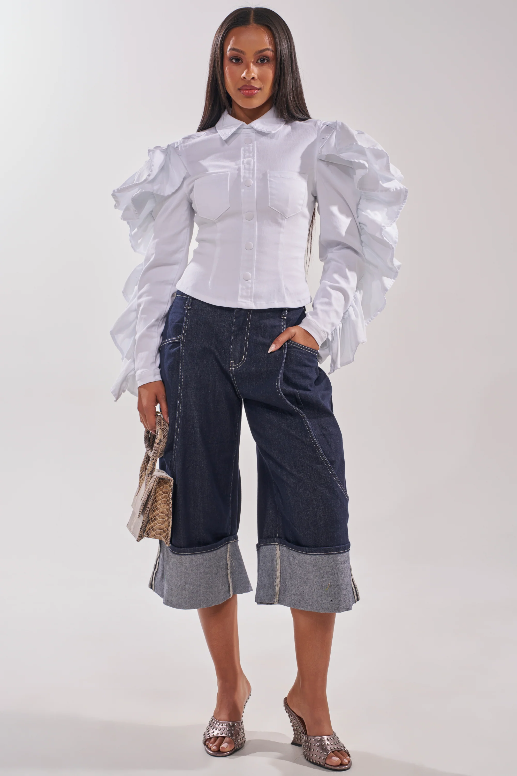 COME WITH ME DENIM BERMUDA SHORT - Image 2