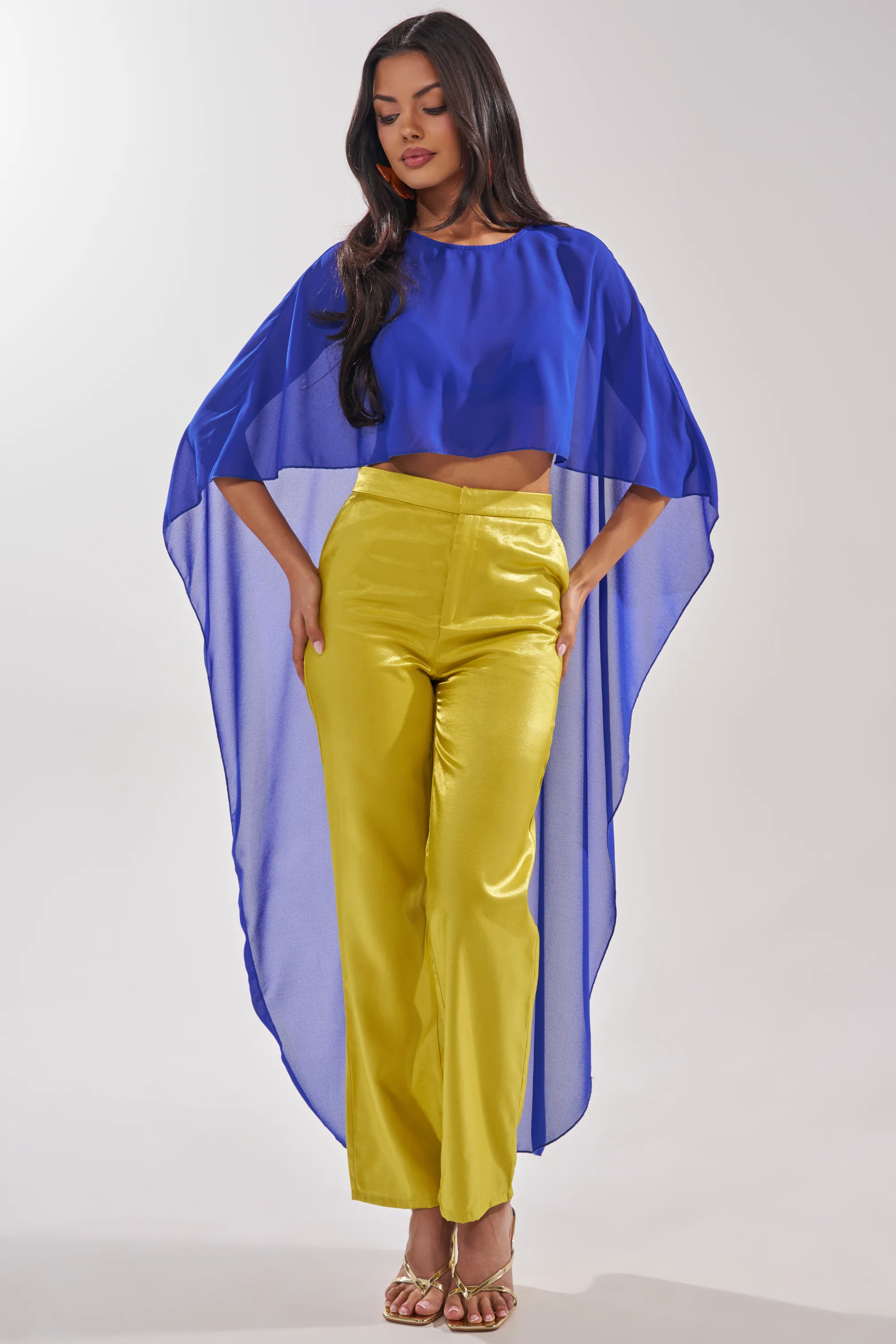 COOL GIRL CHIFFON BLOUSE IN ROYAL BLUE - Image 5