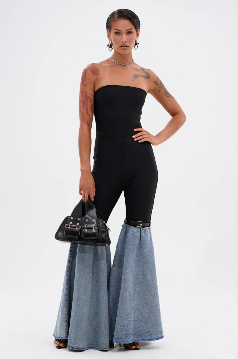 COOL GIRL DENIM BANDAGE JUMPSUIT