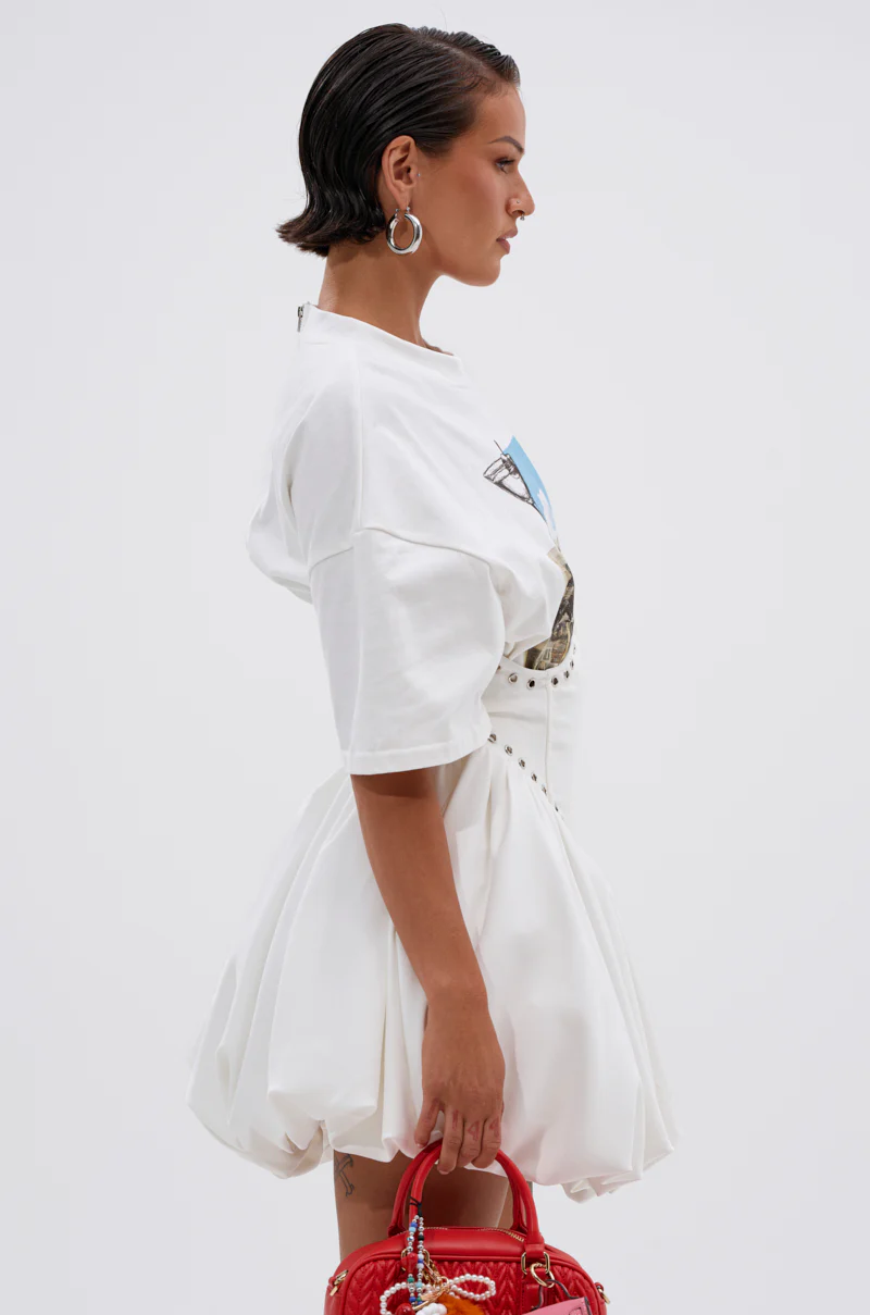 COOL GIRL LOADING MINI DRESS WITH GRAPHIC TEE ATTACHED - Image 4