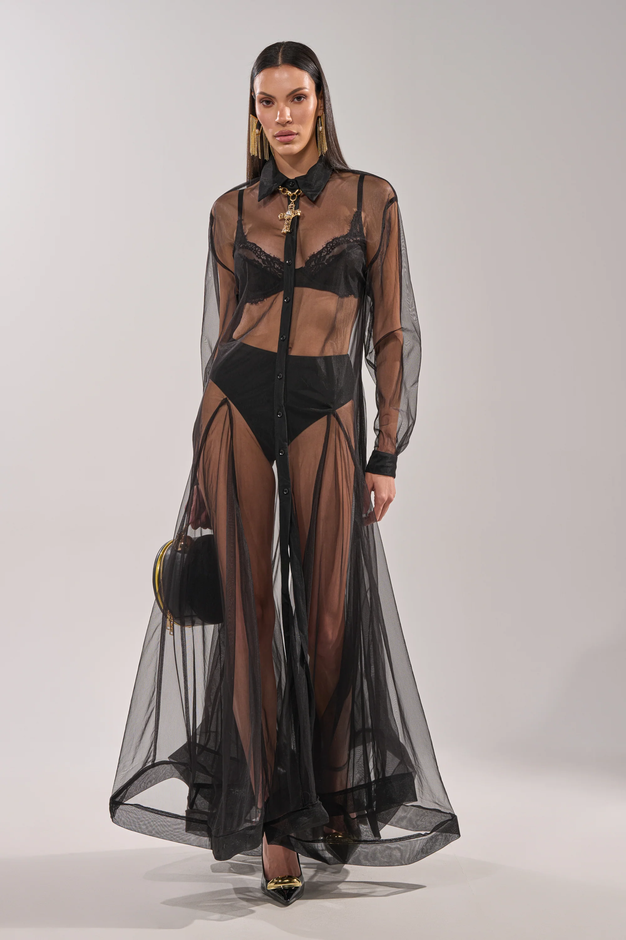 COOL GIRL MESH LAYERING MAXI DRESS - Image 4