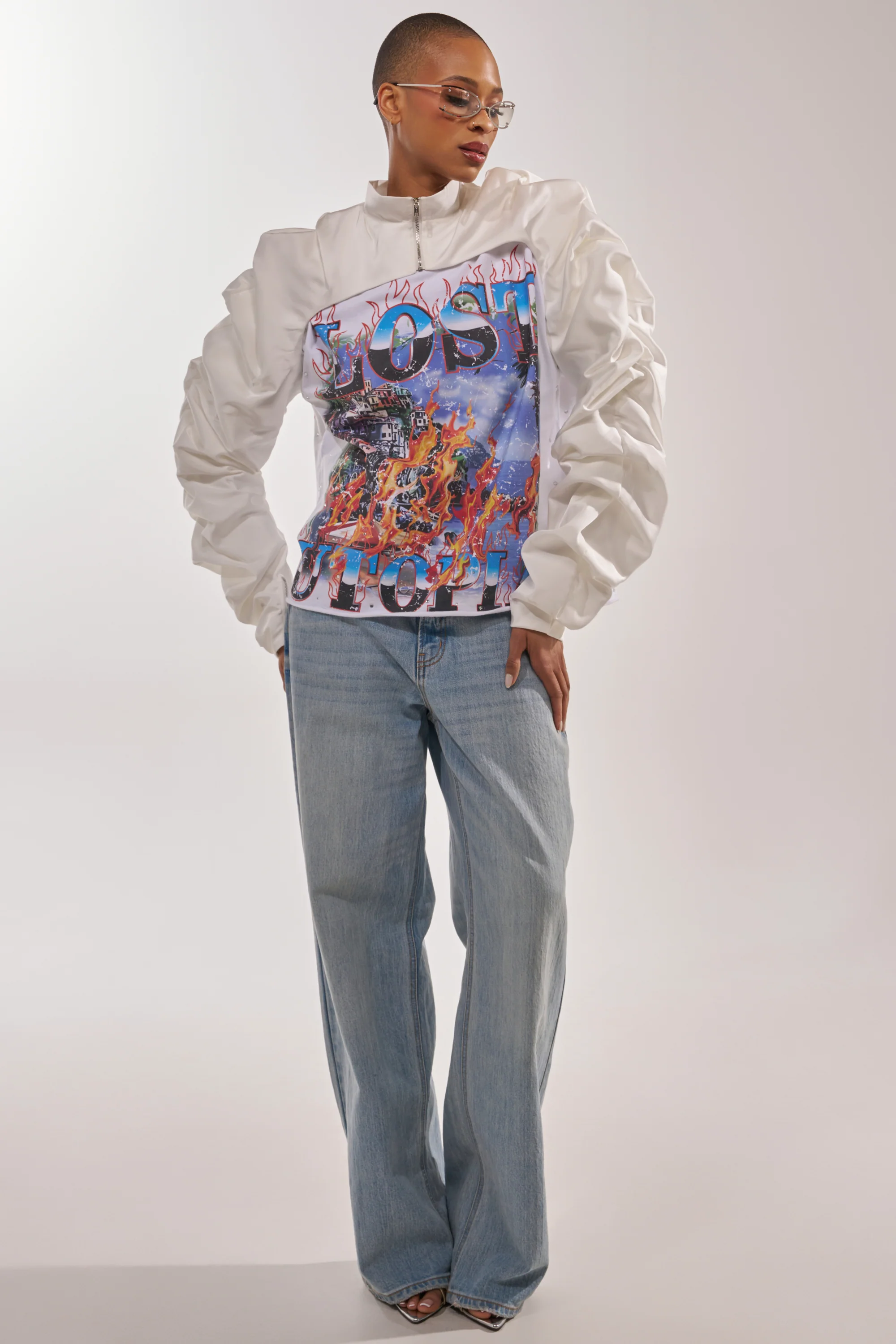 CORA SATIN BOLERO IN WHITE - Image 7