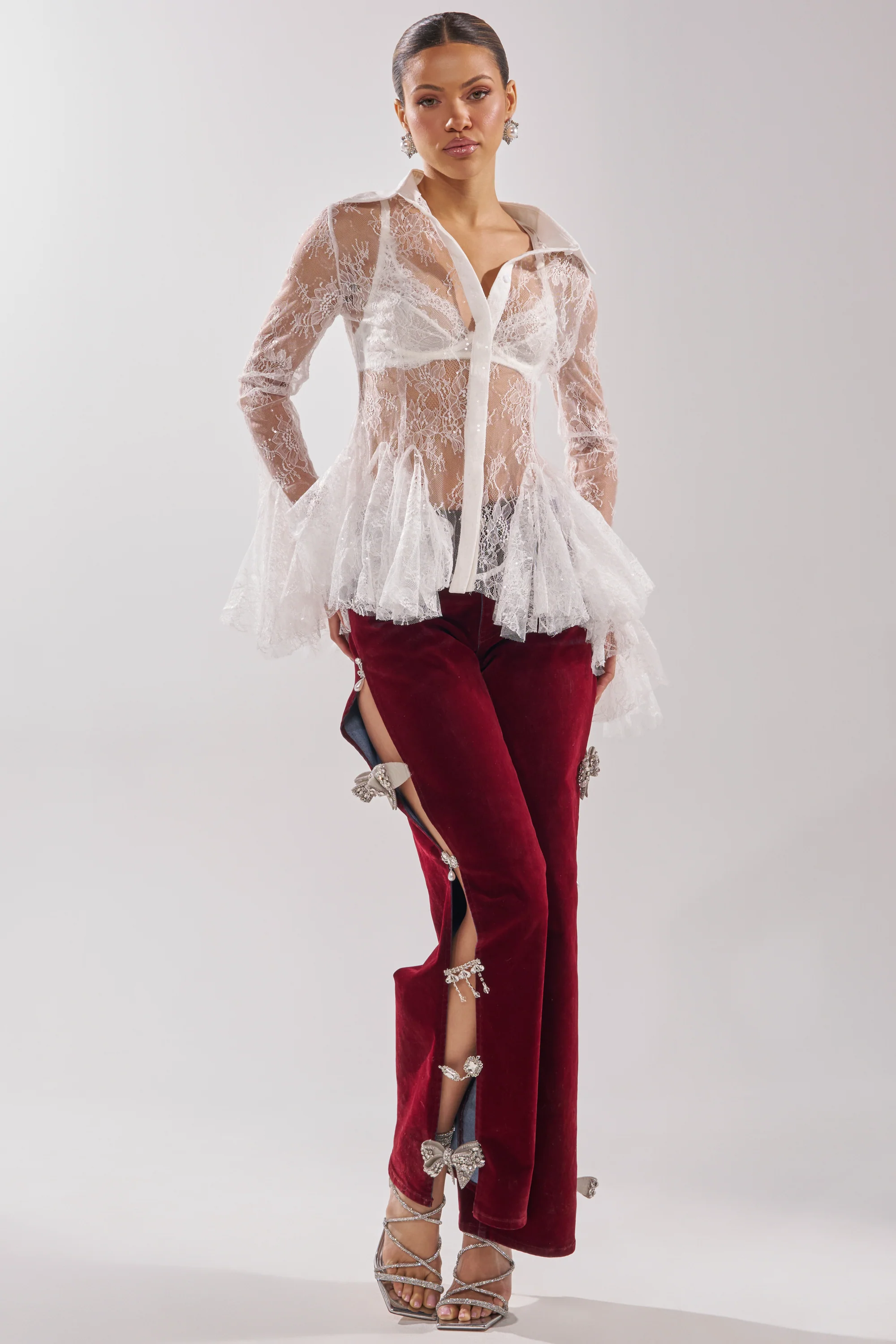 COVERED IN DIAMONDS RELAXED VELVET DENIM - Image 7
