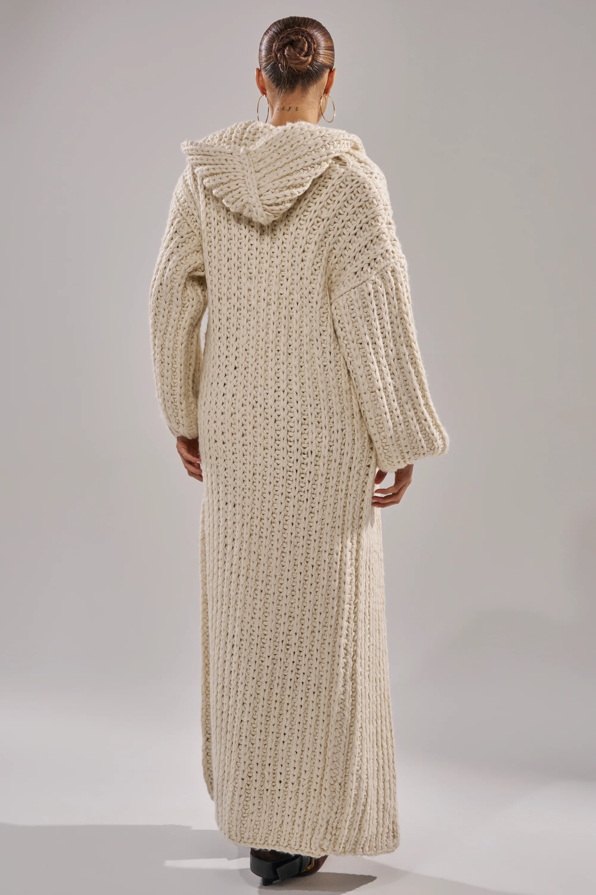 COZY CROCHET LONG HOODED CARDIGAN - Image 5