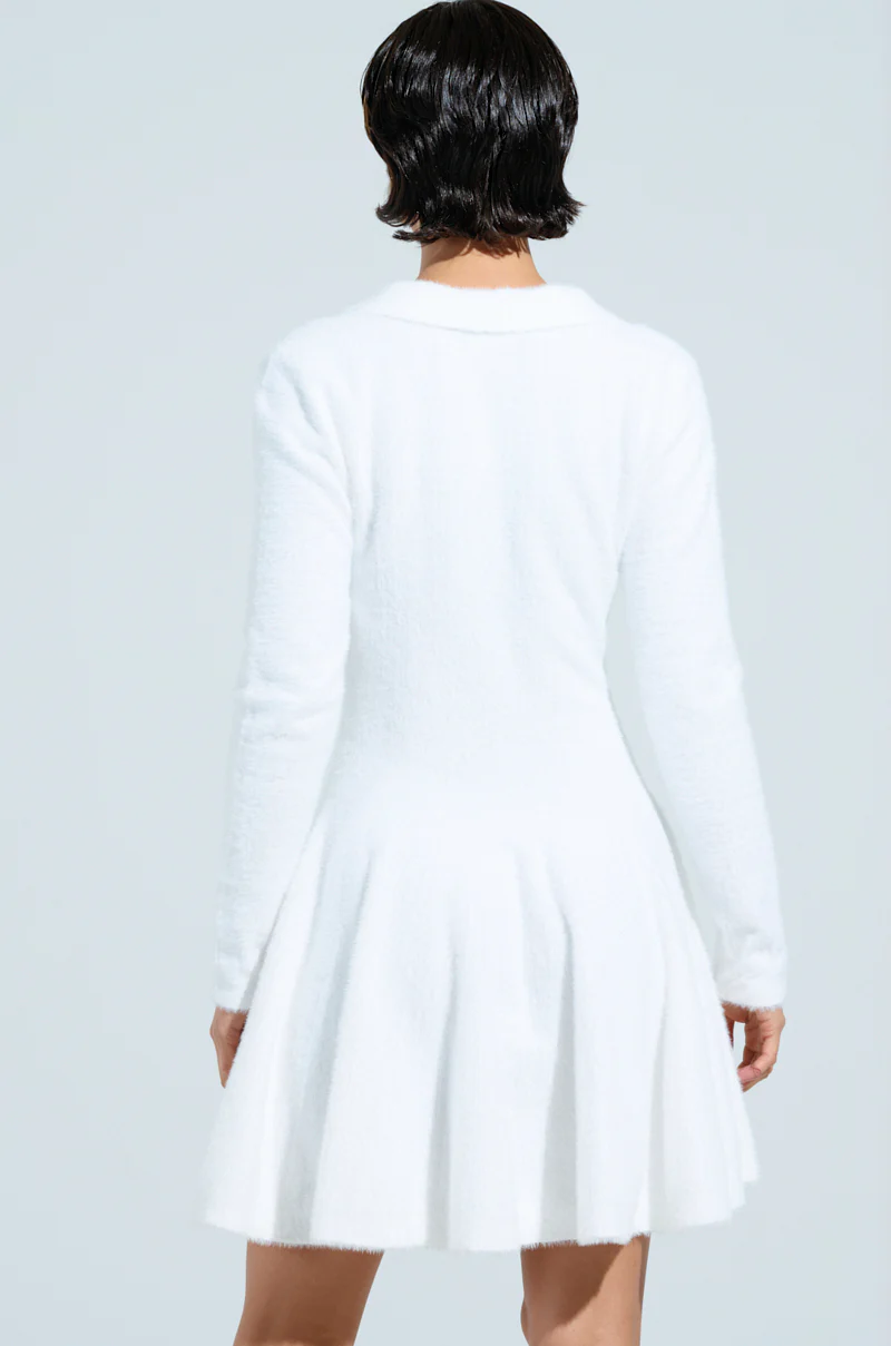 COZY GIRL CHIC FUZZY KNIT MINI DRESS WITH LONG SLEEVES - Image 4