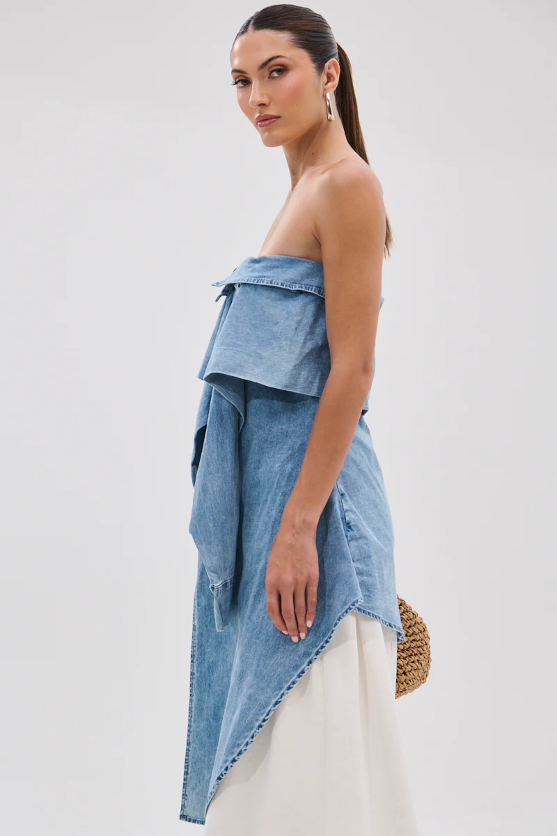 CRAZY FOR YOU DENIM BLOUSE - Image 5
