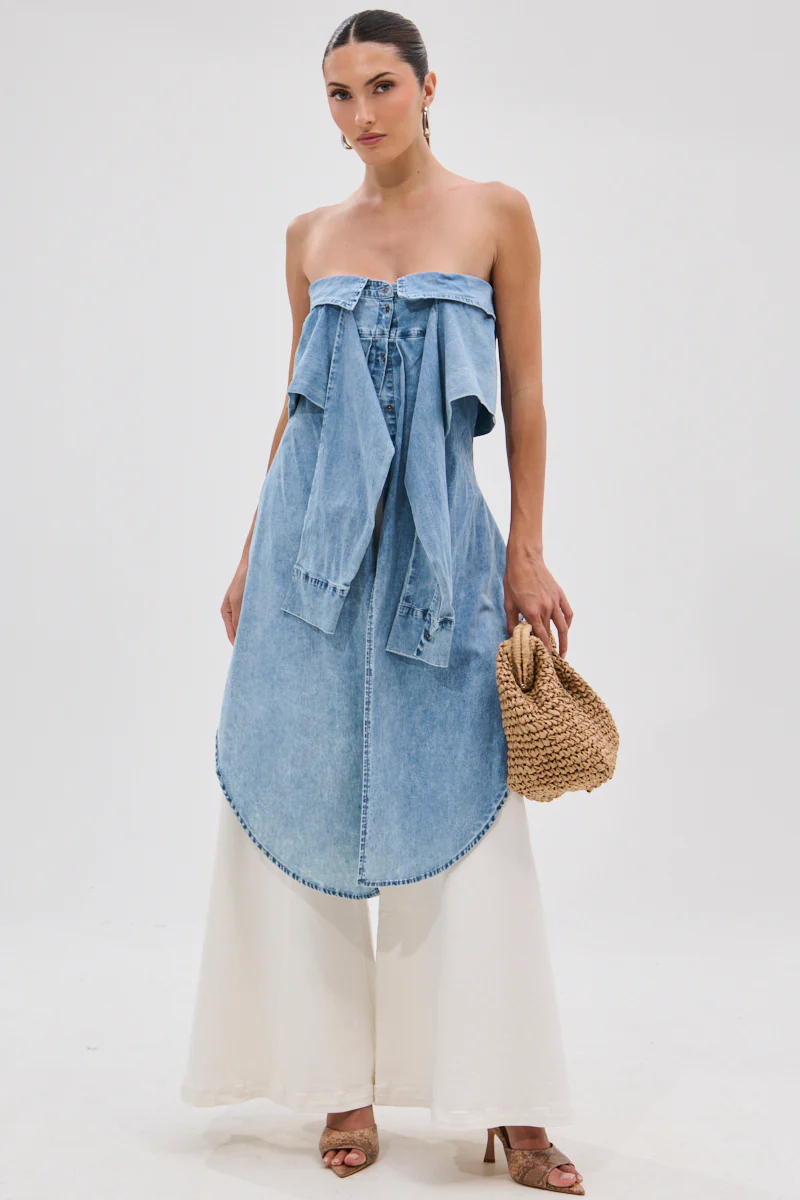 CRAZY FOR YOU DENIM BLOUSE - Image 8