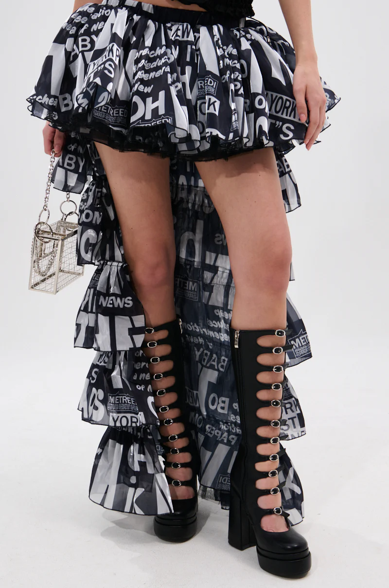 CRAZY FOR YOU HIGH LOW GRAPHIC SKIRT - Image 2