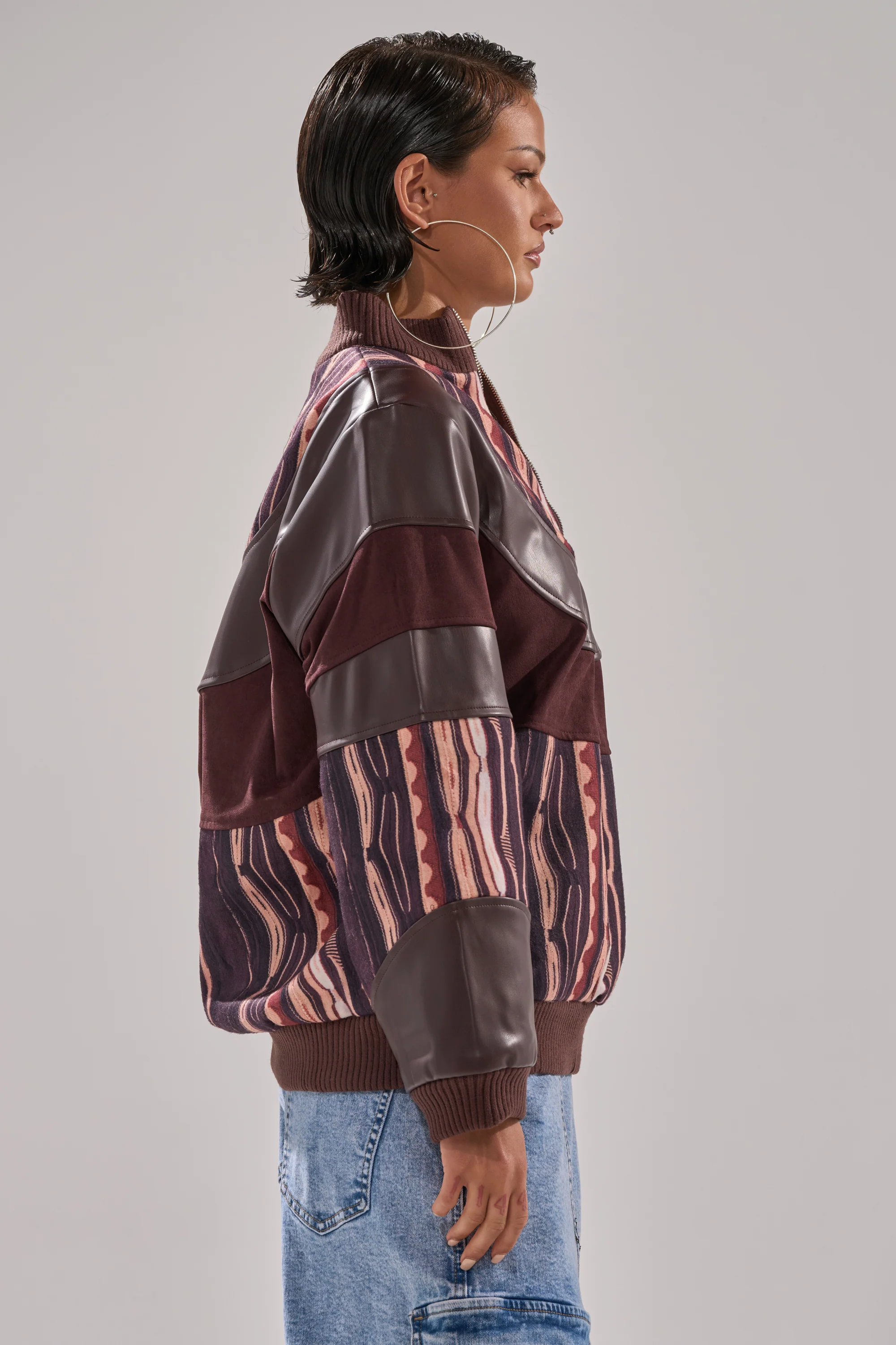 CRAZY IN LOVE FAUX LEATHER SWEATSHIRT - Image 4