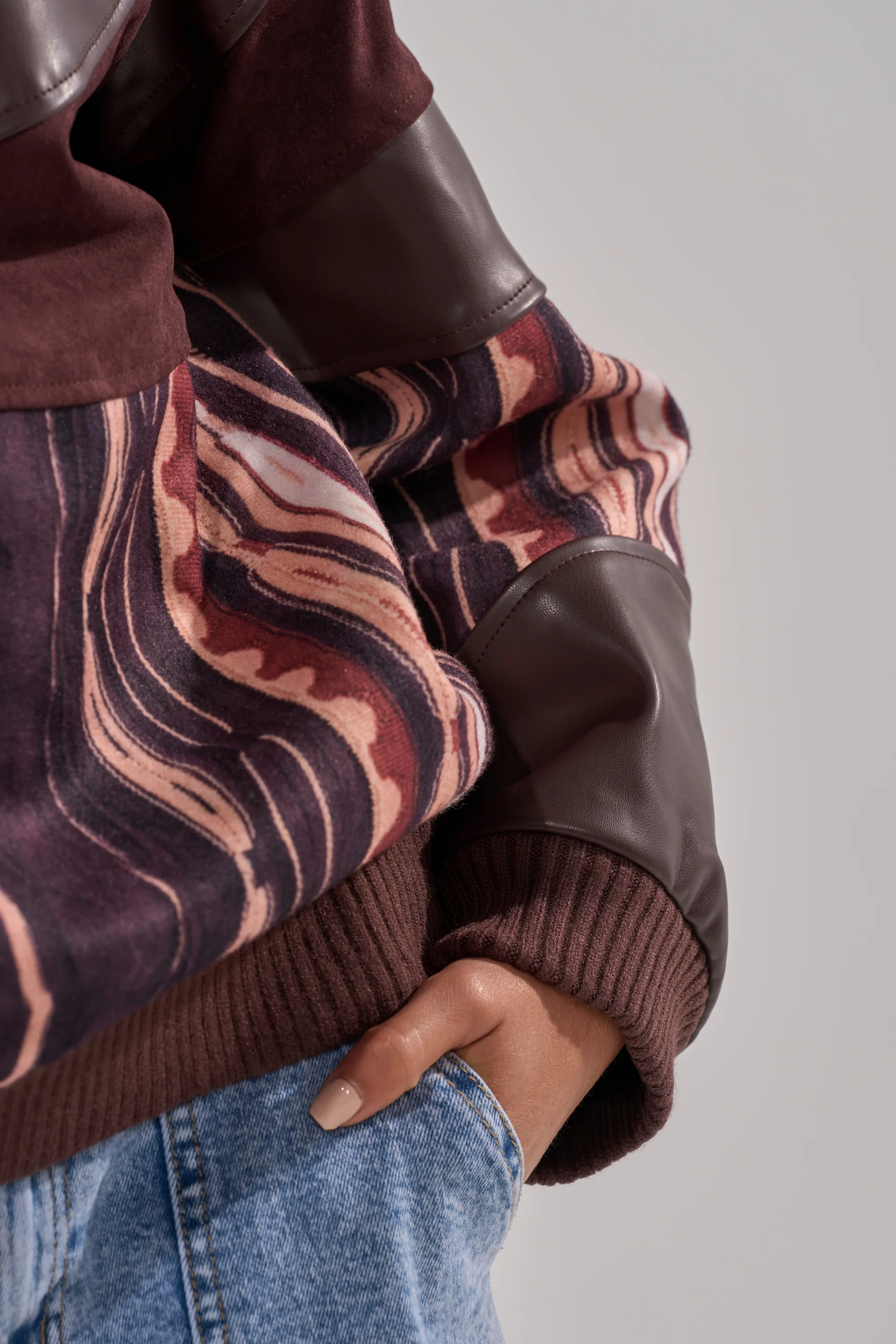 CRAZY IN LOVE FAUX LEATHER SWEATSHIRT - Image 8