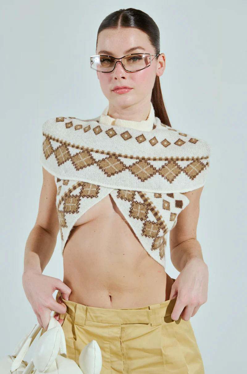 CROSSED KNITTED SWEATER