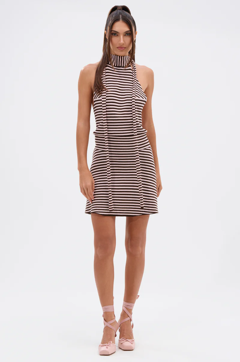CUTE AS CAN BE STRIPED MINI DRESS WITH HEADBAND - Image 2