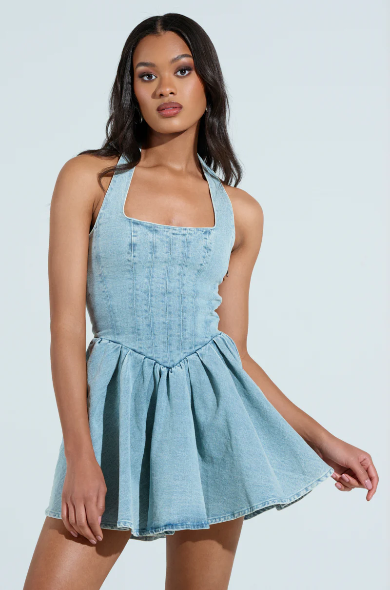 DAINTY DENIM MINI DRESS