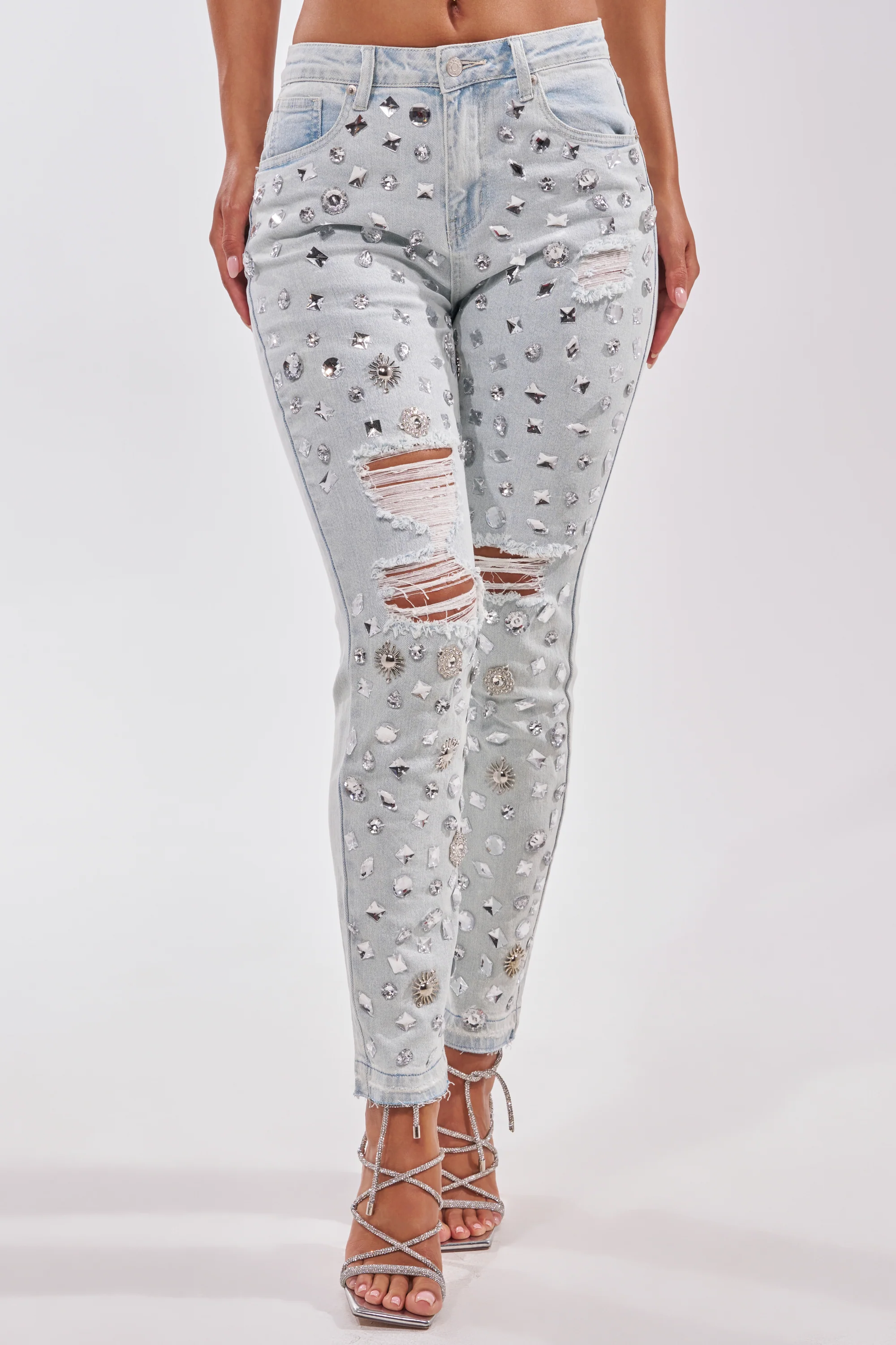 DAMN GIRL EMBELLISHED SKINNY DENIM - Image 2