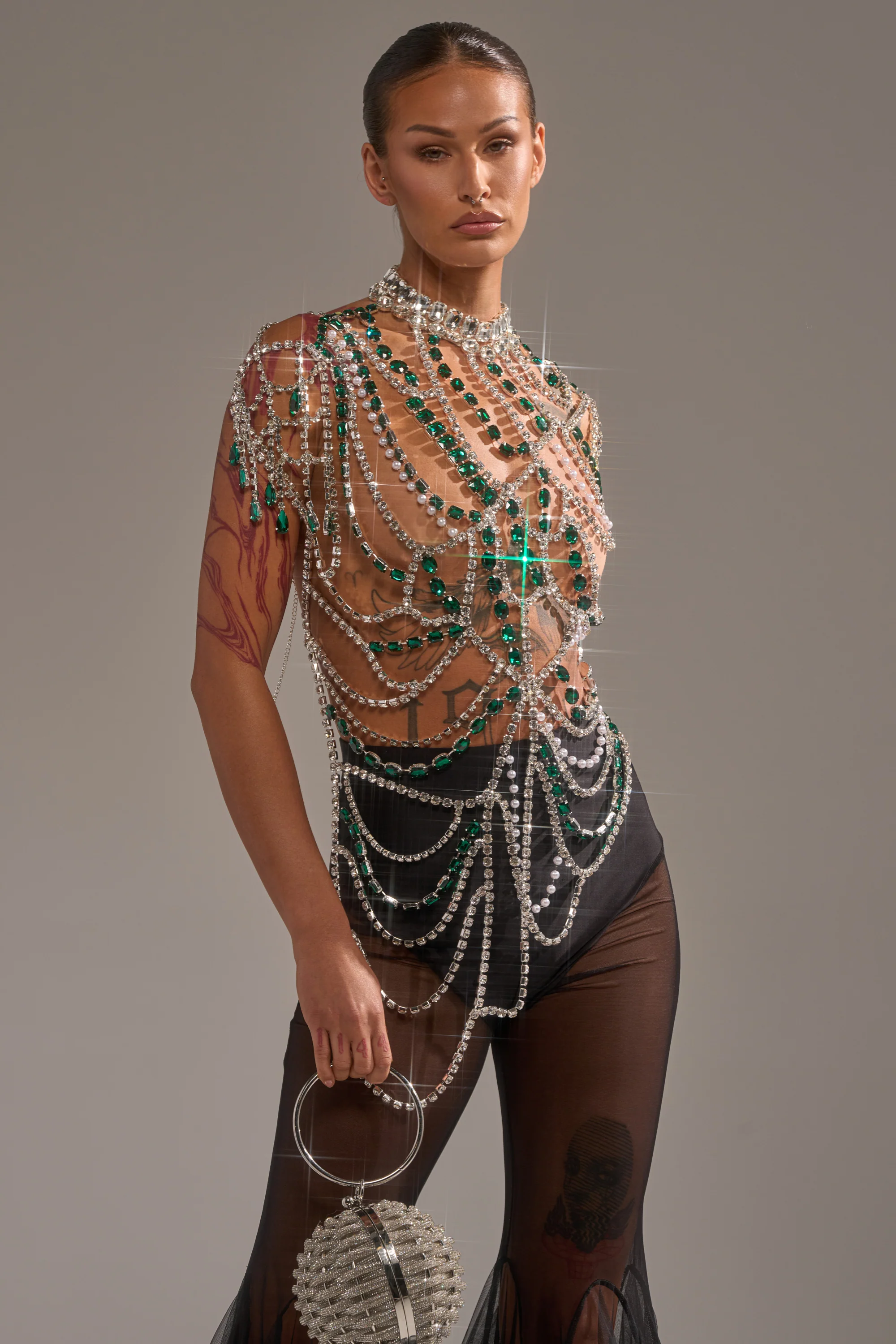 DANCING QUEEN RHINESTONE CHAIN TOP - Image 2