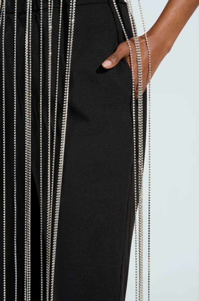 DANCING THE NIGHT AWAY WOVEN RHINESTONE JUMPSUIT - Image 5