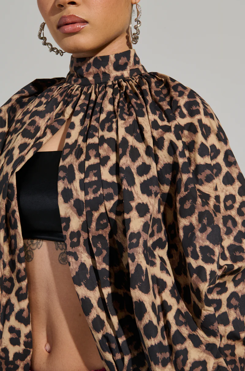 DANGEROUS GIRL LEOPARD LONG SLEEVE PUFF BLOUSE - Image 6