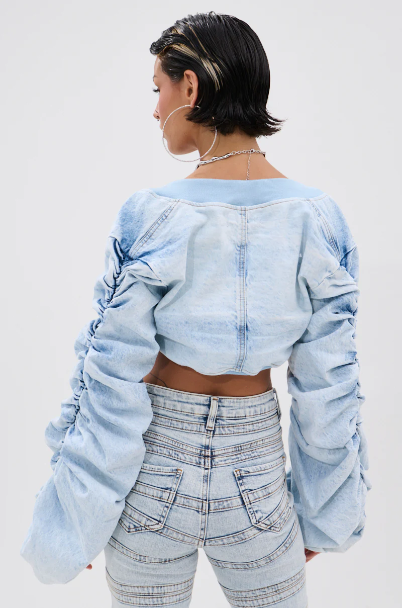 DANI RUCHED DENIM BOLERO - Image 5