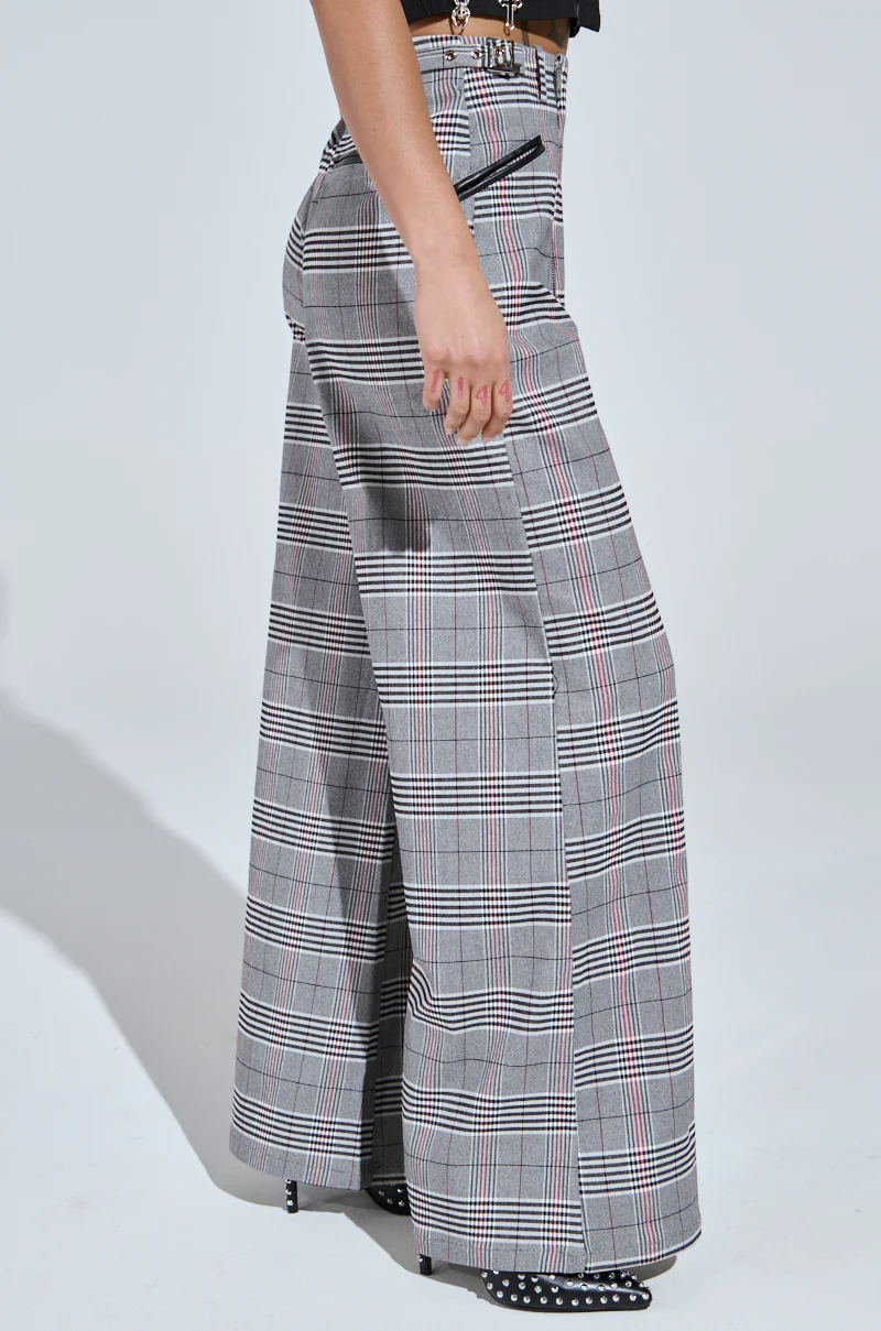 DARIA WIDE LEG PLAID PANT - Image 3