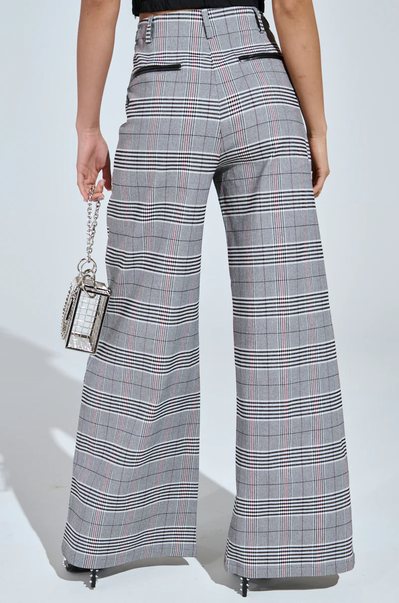 DARIA WIDE LEG PLAID PANT - Image 4