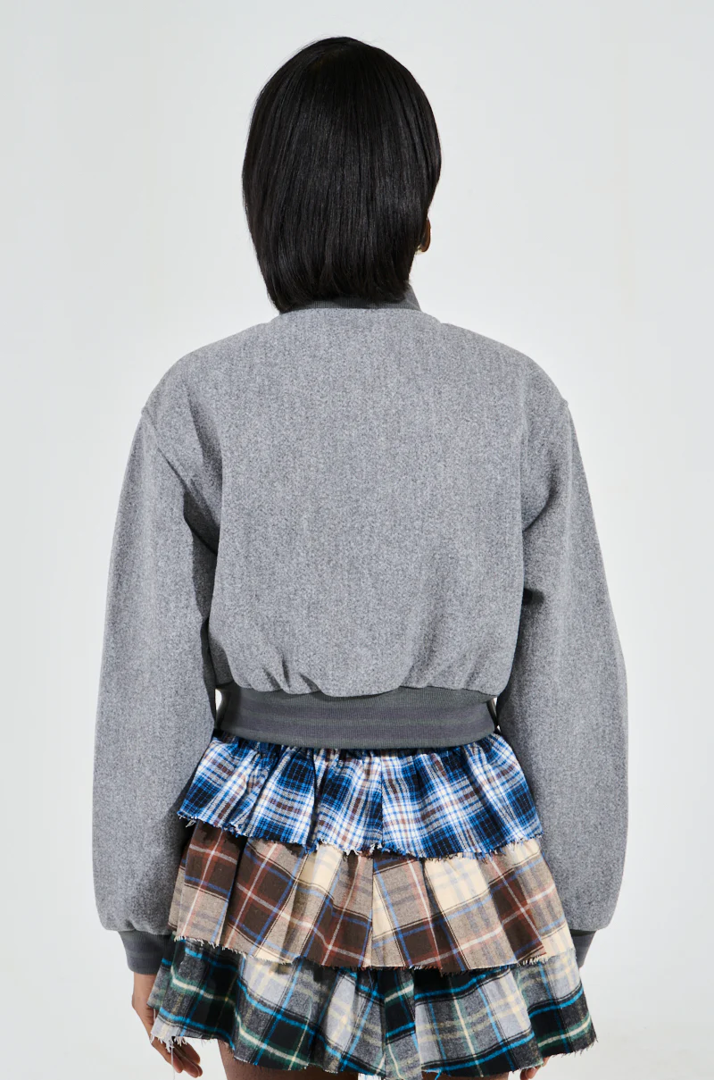 DAVIS EVERYDAY VARSITY BOMBER IN GREY - Image 5