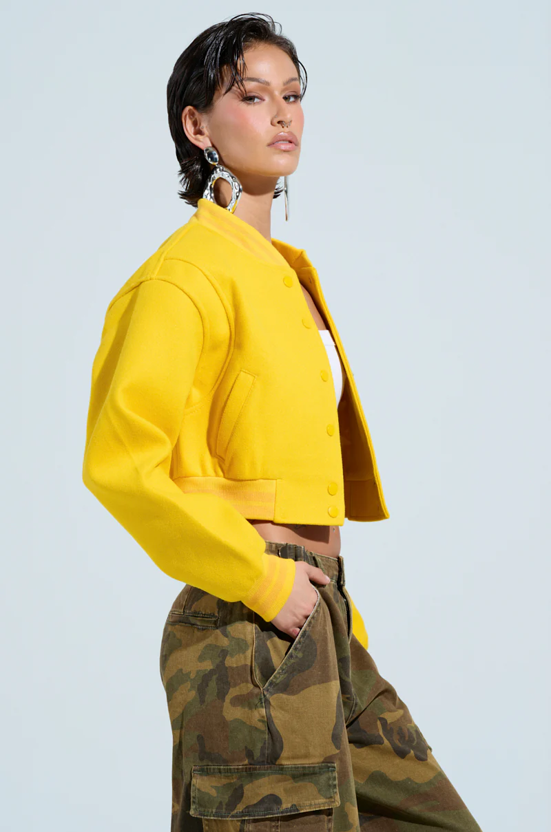 DAVIS EVERYDAY VARSITY BOMBER IN YELLOW - Image 5