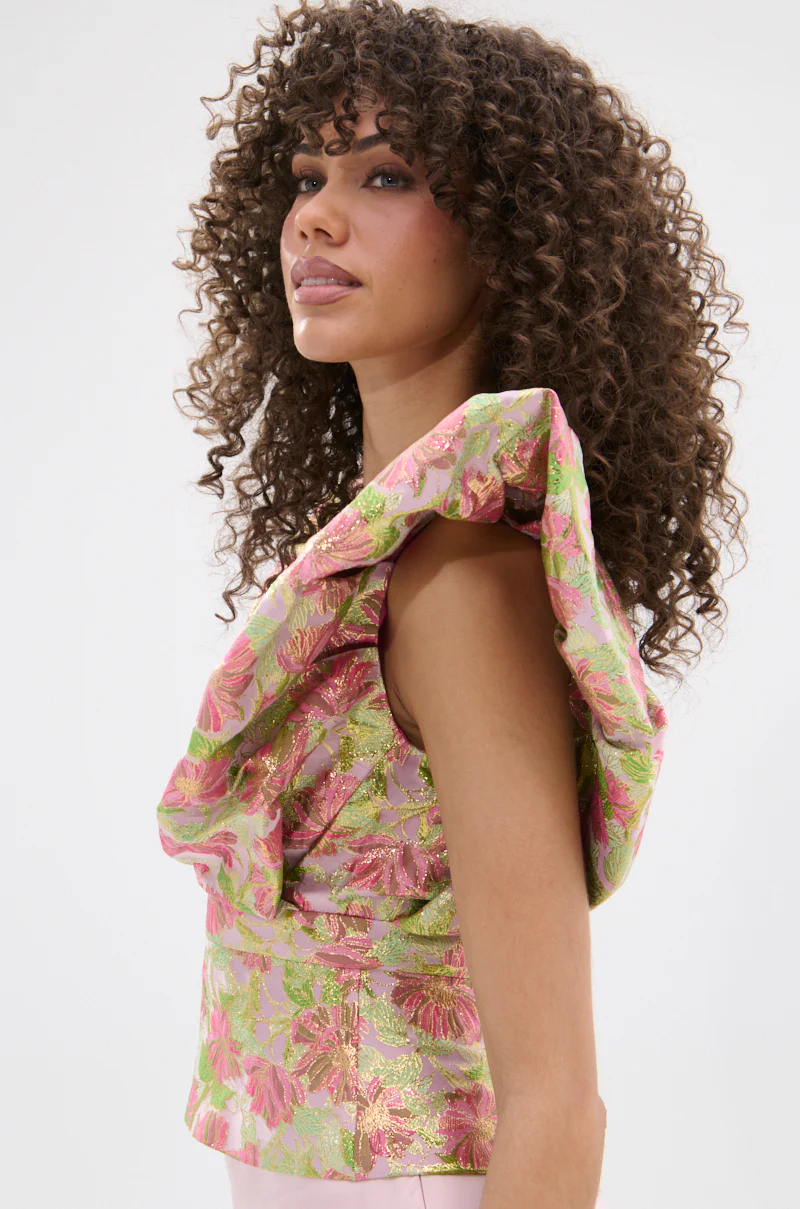 DECADENT FLORAL BROCADE BLOUSE - Image 4
