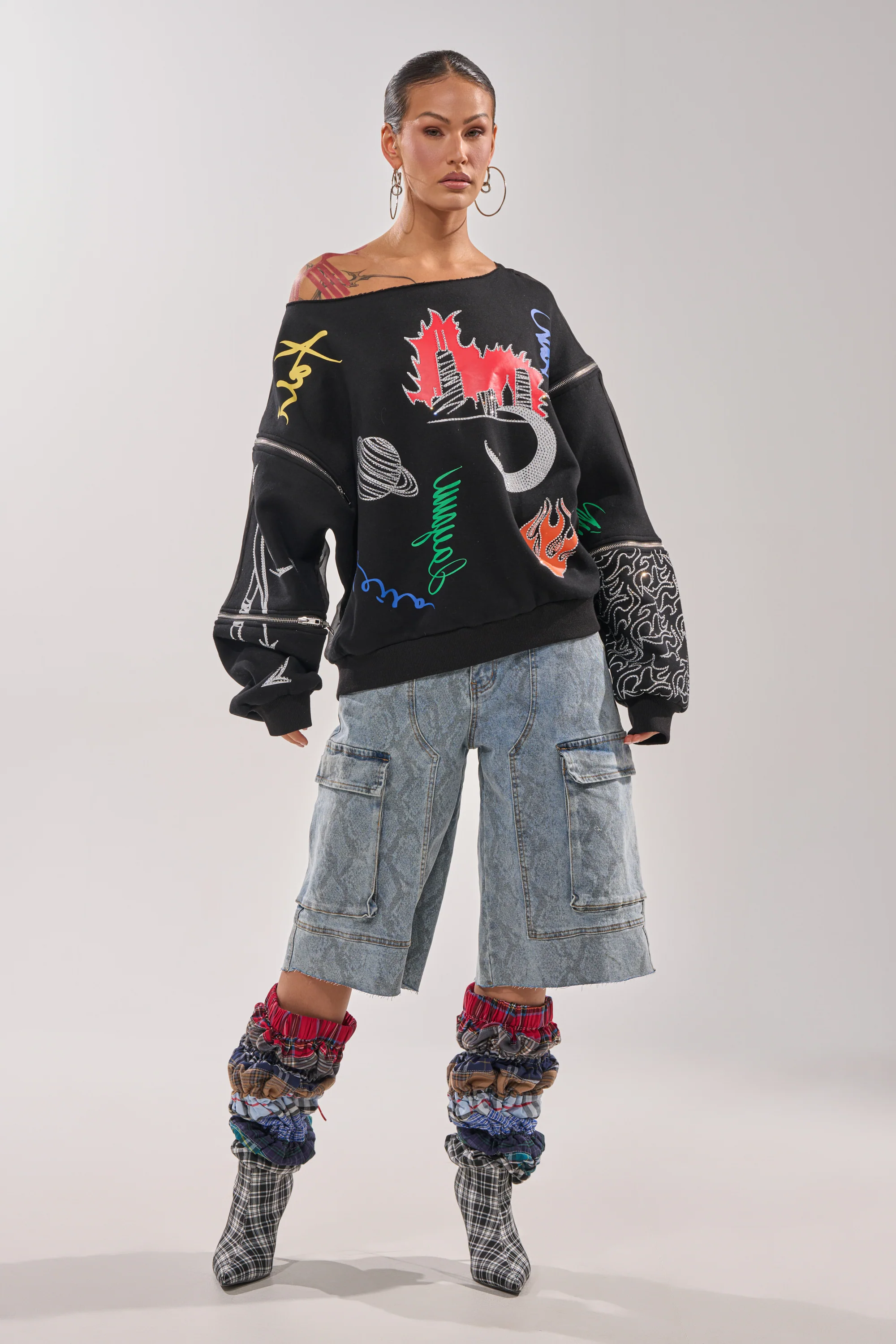 DEEP THOUGHTS OVERSIZED GRAPHIC SWEATSHIRT - Image 10