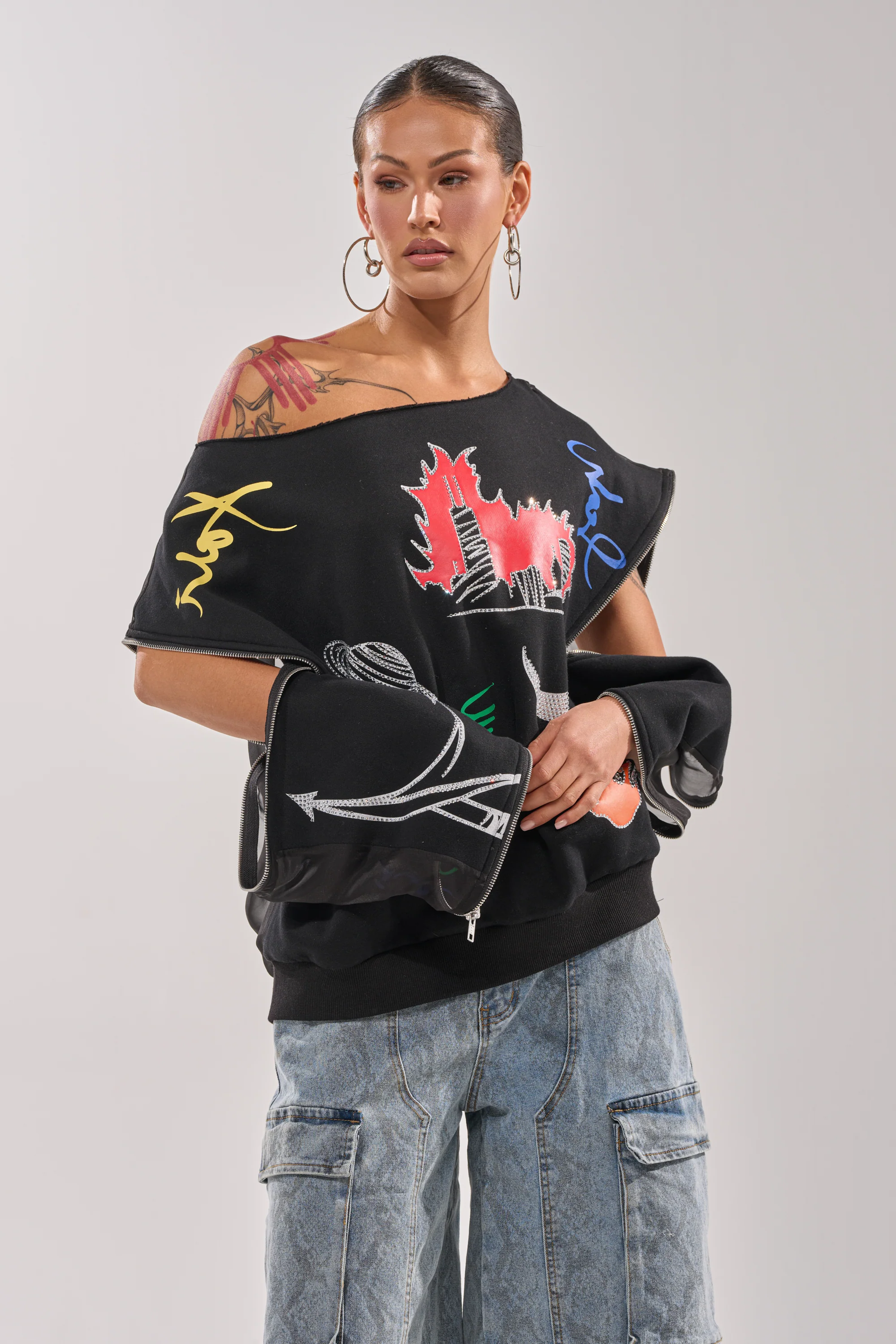 DEEP THOUGHTS OVERSIZED GRAPHIC SWEATSHIRT - Image 5