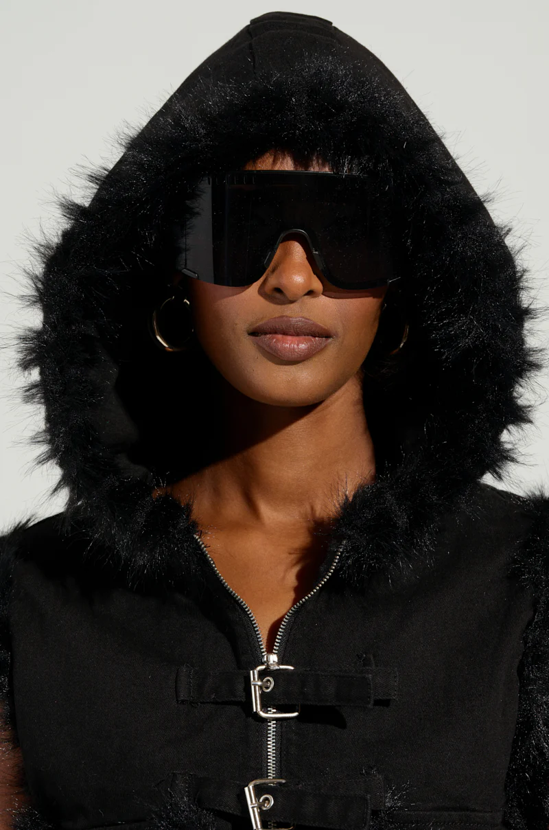 DELANEY FUR TRIM DENIM VEST - Image 6