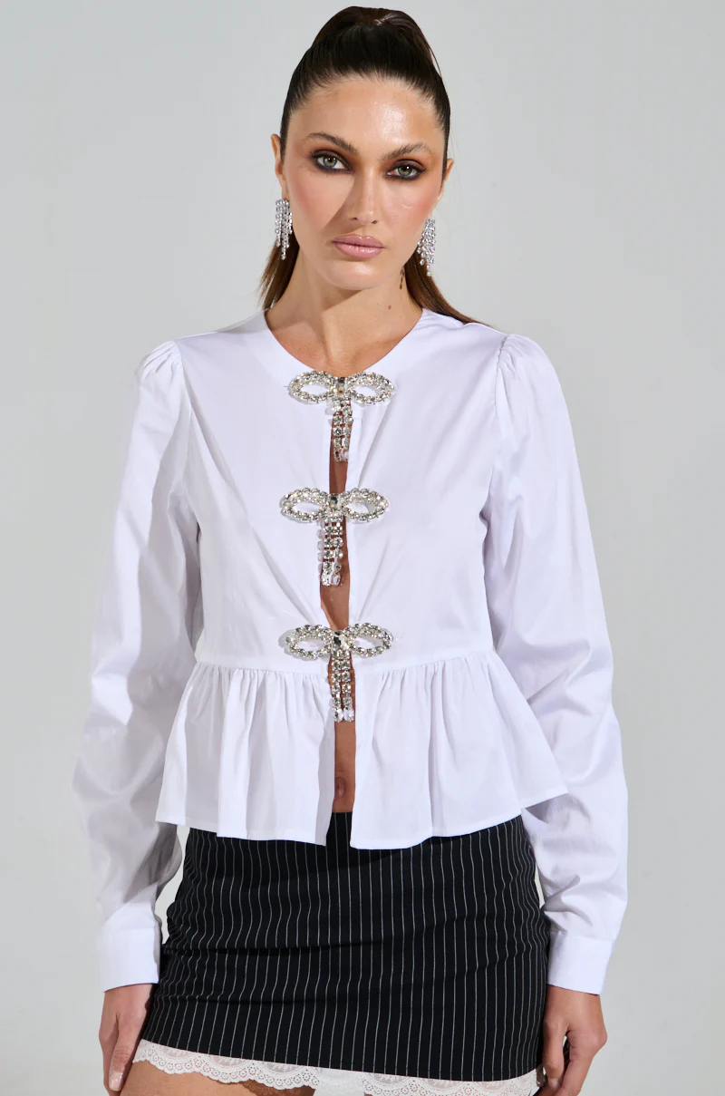 DIAMOND BOW BUTTON UP - Image 3