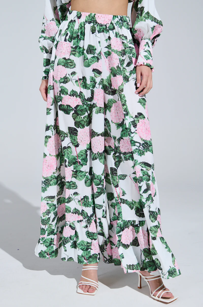 DIANE FLORAL WIDE LEG RUFFLE PANT - Image 2