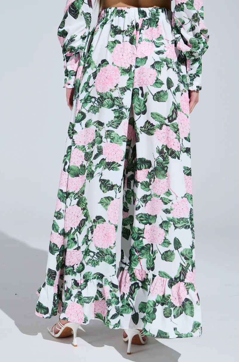 DIANE FLORAL WIDE LEG RUFFLE PANT - Image 4