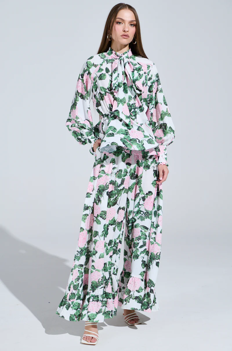 DIANE FLORAL WIDE LEG RUFFLE PANT - Image 5