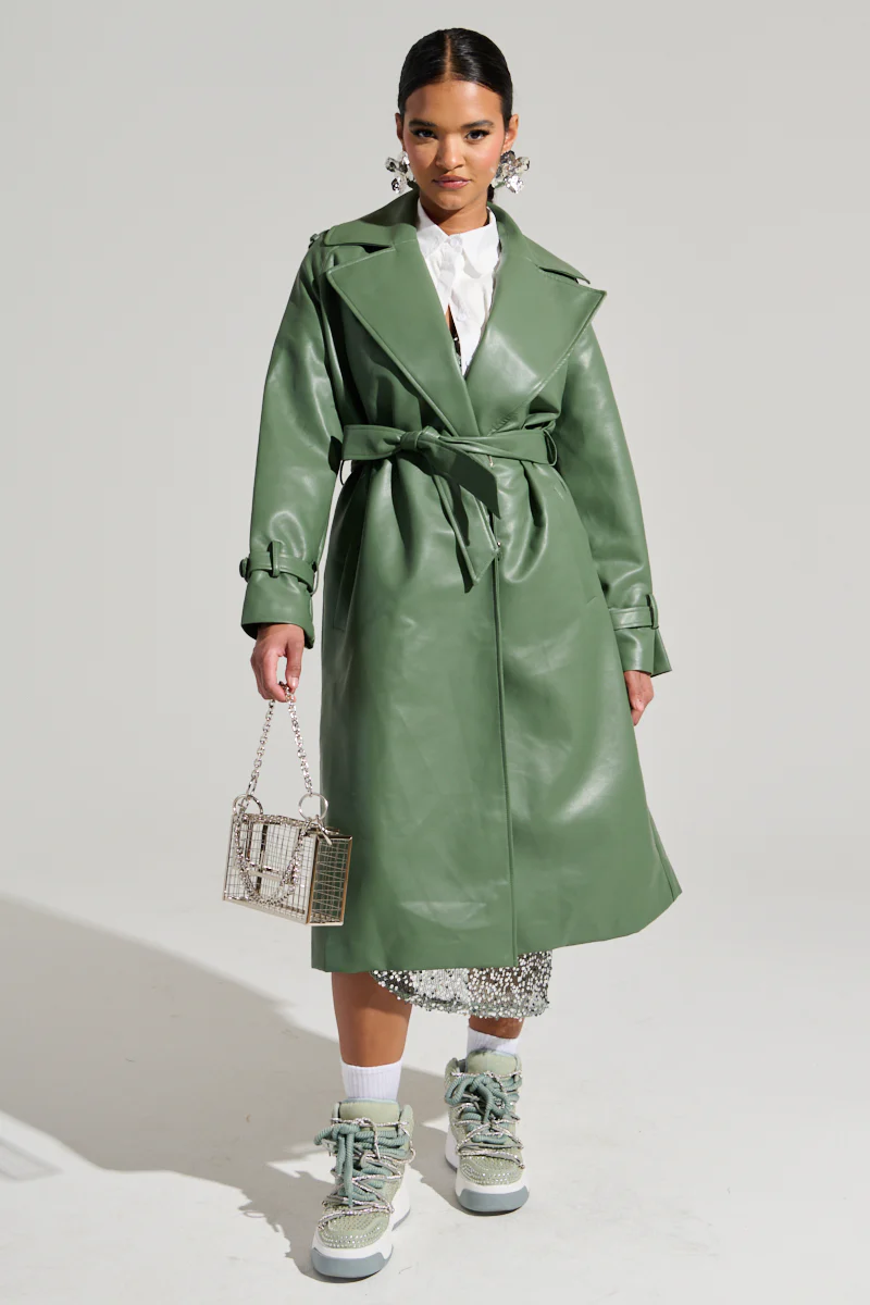 DIRTY MARTINI FAUX LEATHER TRENCH - Image 5