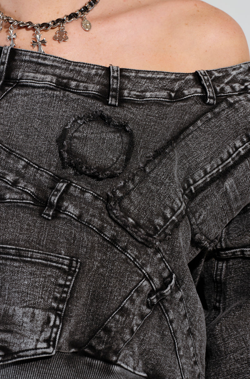 DO TELL DENIM SWEASHIRT - Image 5