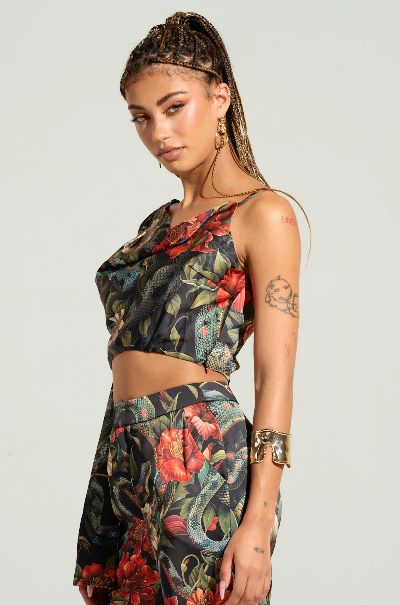 DON'T GET IT TWISTED PRINTED SATIN BLOUSE - Image 2