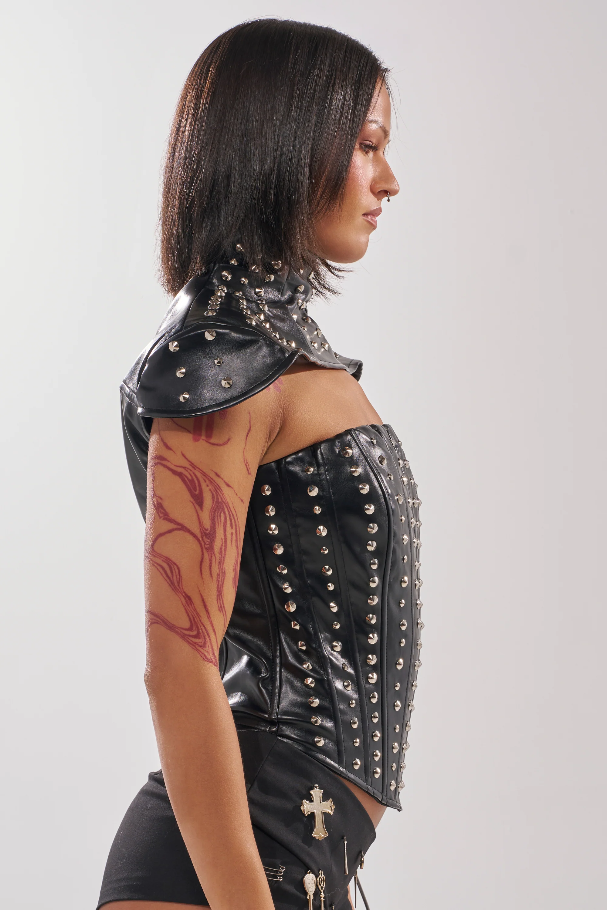 DONT HUG ME FAUX LEATHER CORSET - Image 3